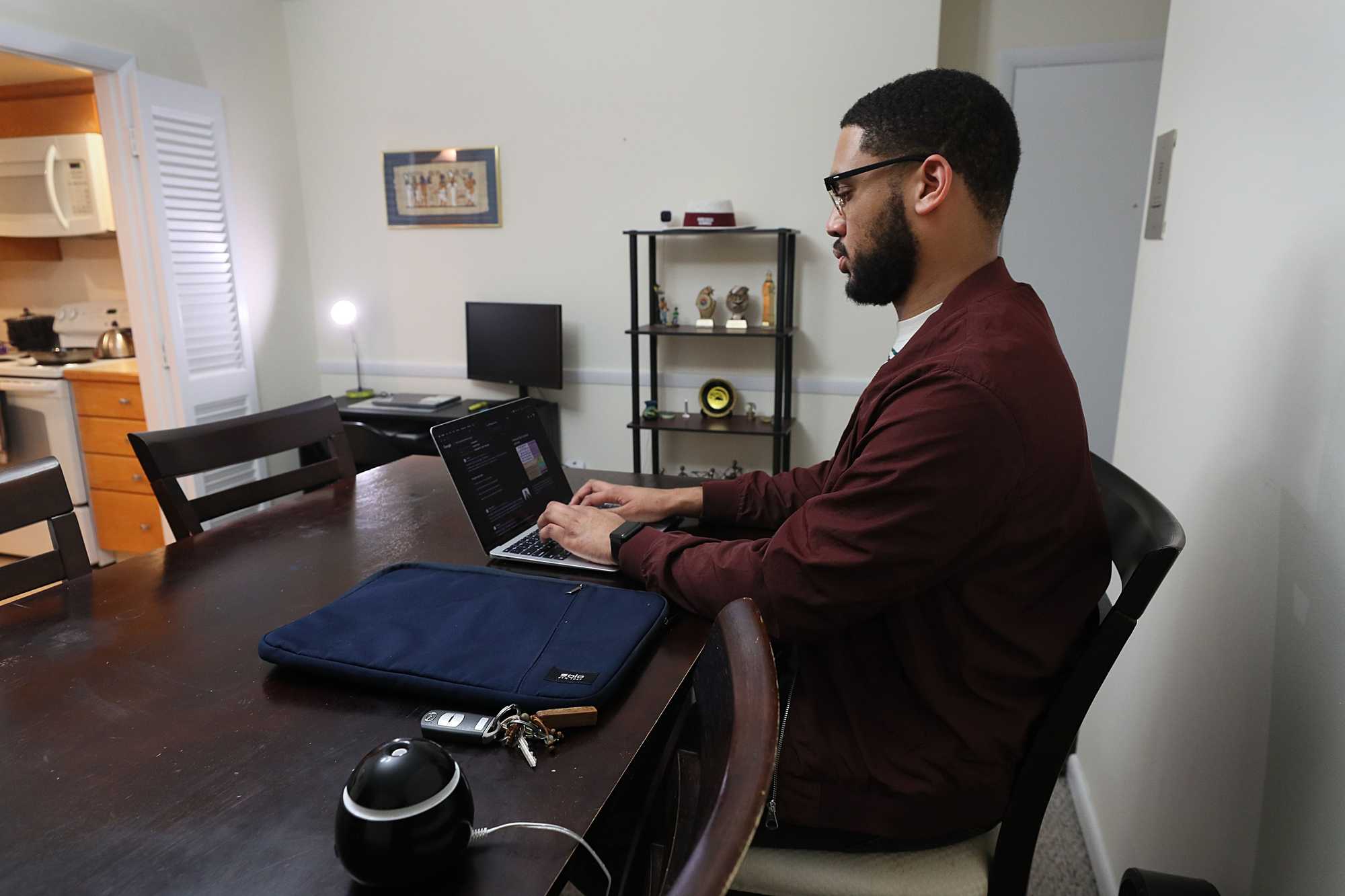 Miles Johnson moved to a one-bedroom apartment in Arlington last year, but he does not envision a long-term future in Boston.