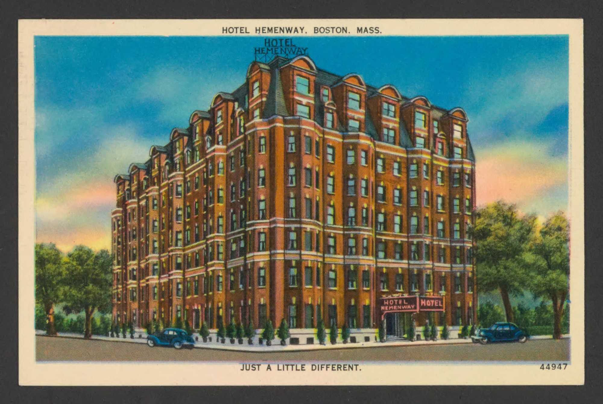 A 1940 postcard depicting the Hotel Hemenway. 