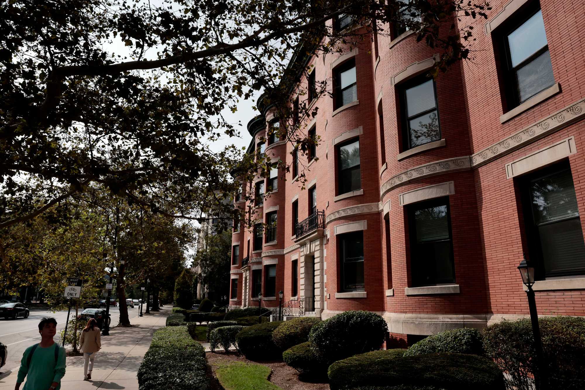 Many of the apartment and condo buildings in north Brookline, such as these Beacon Street units, were built decades before the town was rezoned to limit apartment development.
