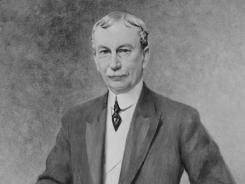 Painting of George Robert White (1847–1922), an American philanthropist for whom White Stadium is named, by French painter Théobald Chartran.
