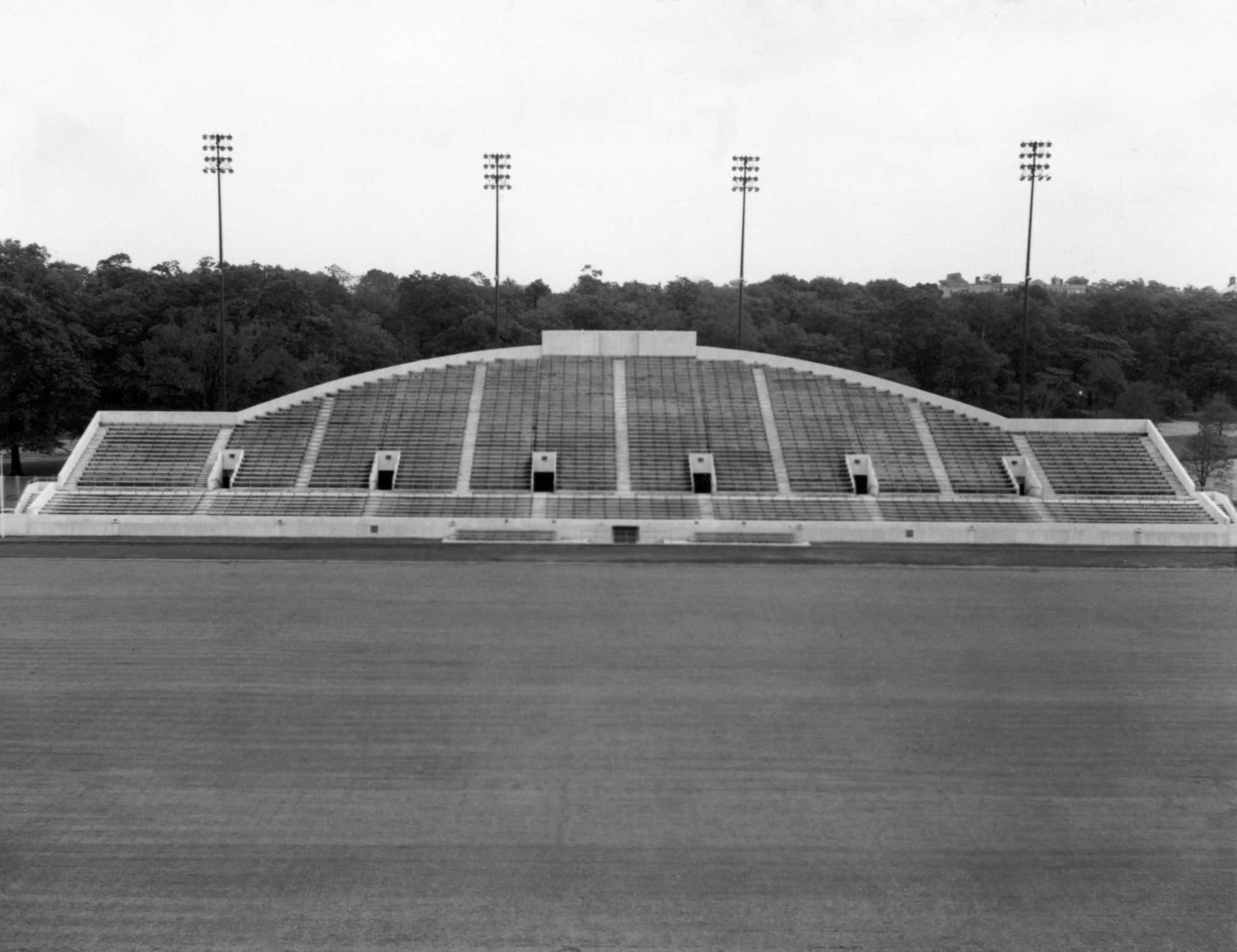 The view of White Stadium from the press box at its opening in September 1949.