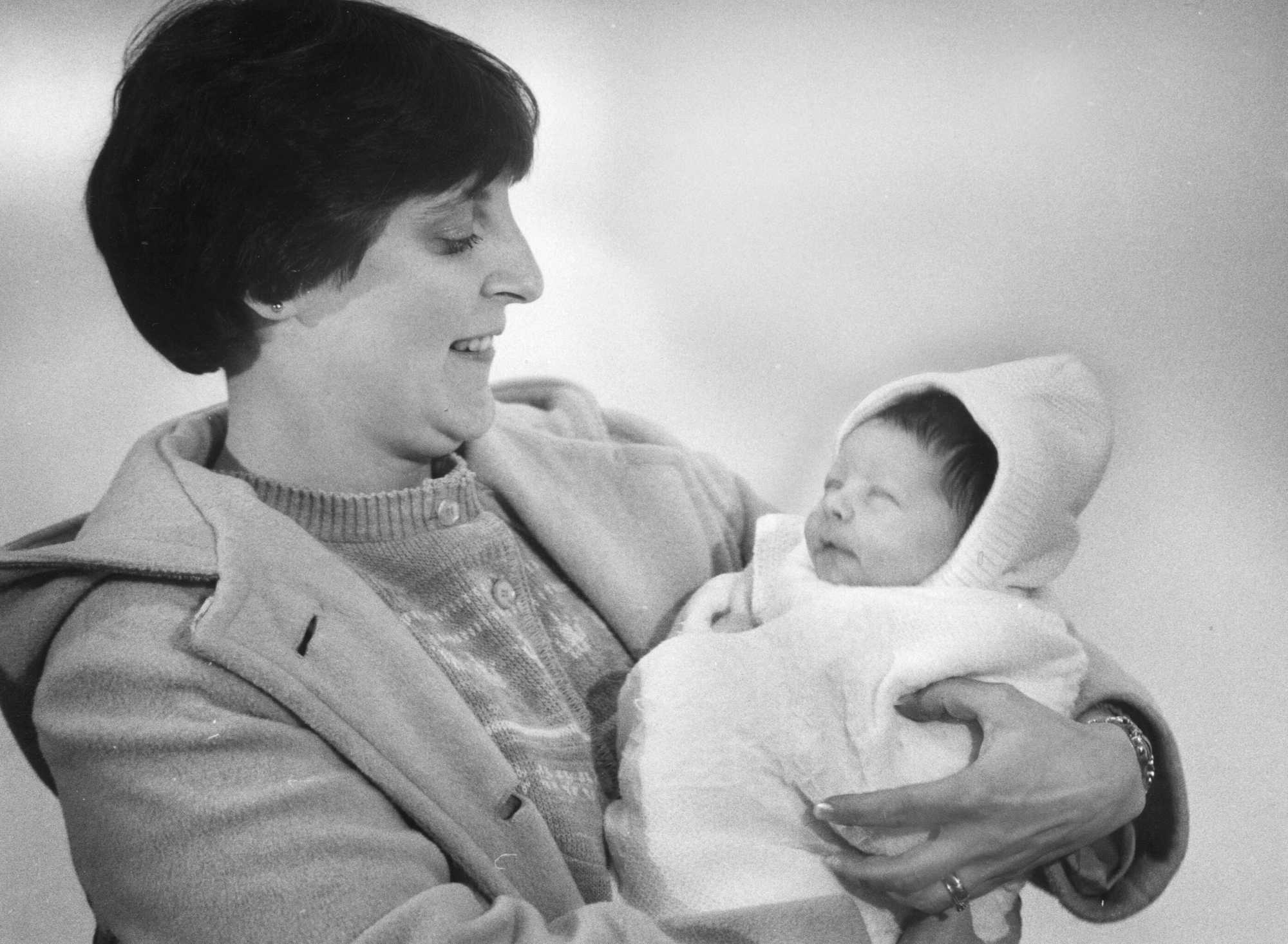 Judith Carr held newborn Elizabeth on Jan. 4, 1982, the nation's first baby conceived with IVF.