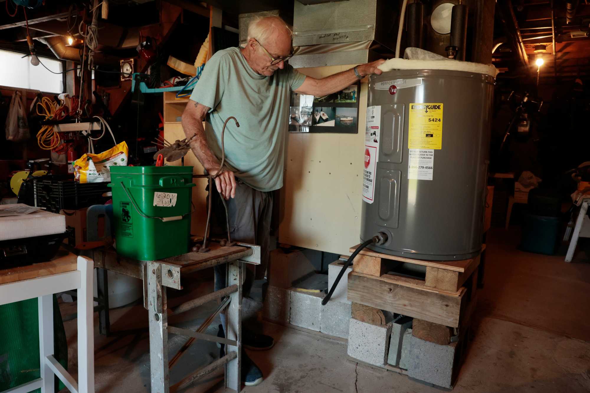 In the basement of his home on Pearl Avenue in Revere, Joe LaVigueur has raised the furnace and water heater on cinder blocks to protect them from increasingly frequent flood waters.