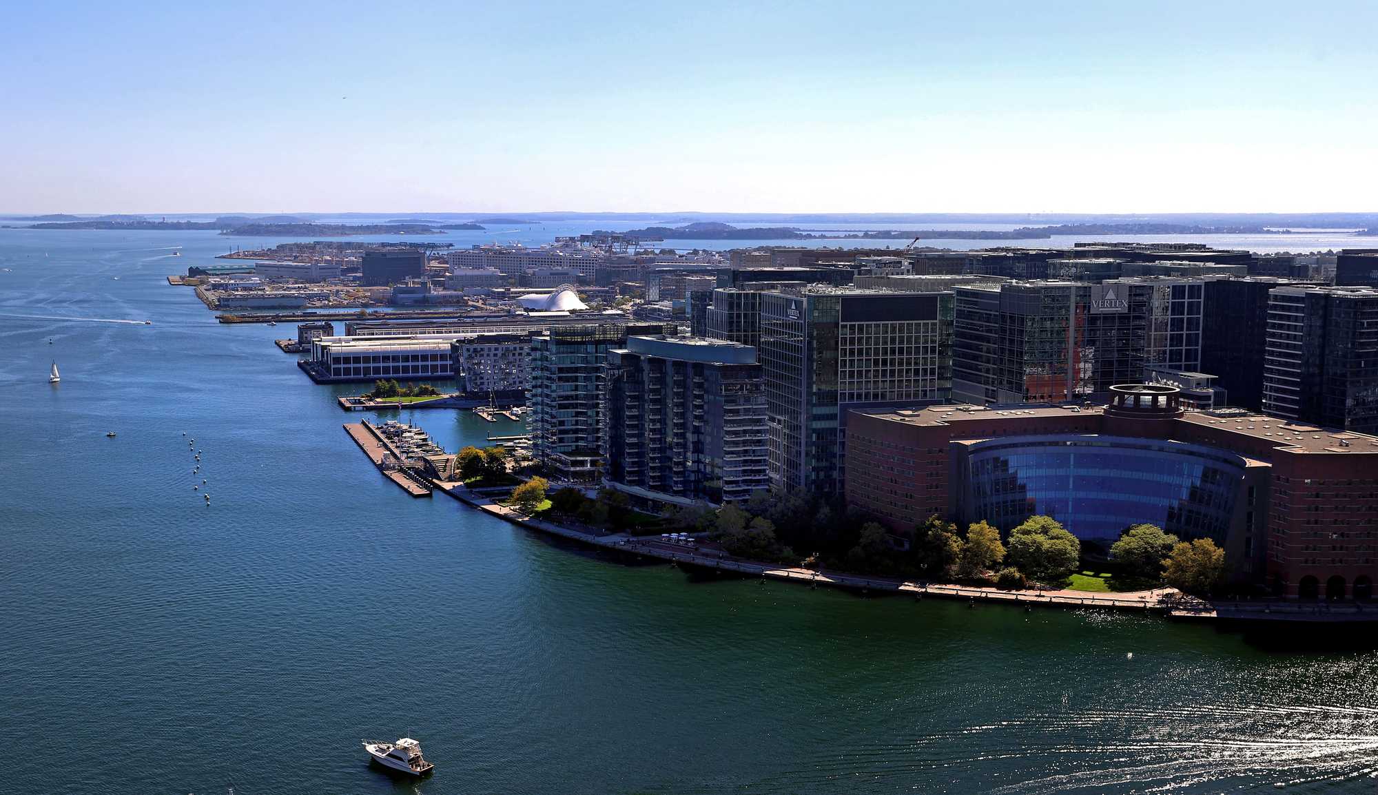 The Moakley Federal Courthouse, and behind it Fan Pier, were the first big developments to go up in the Seaport.
