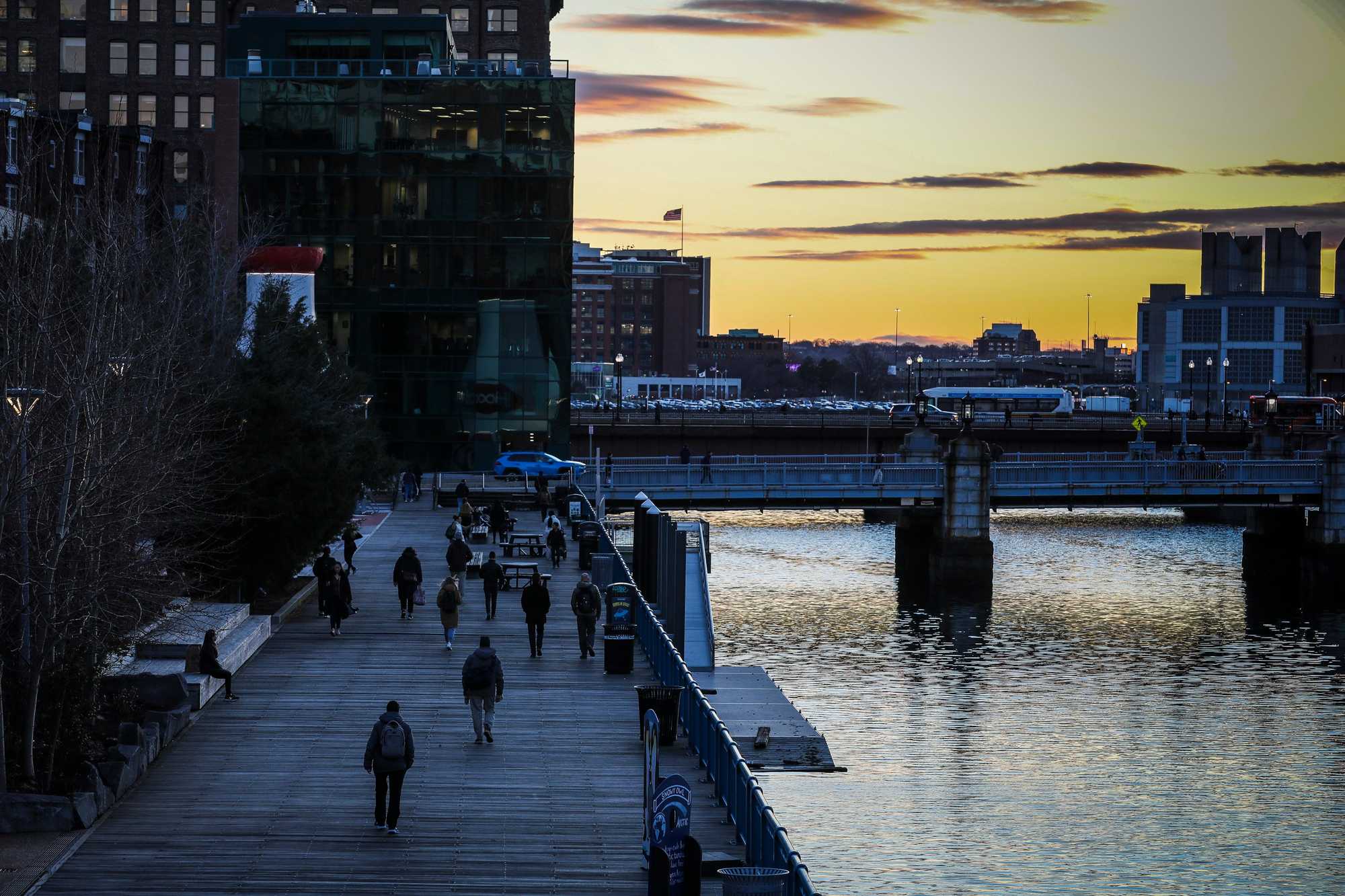 The Harborwalk along Fort Point Channel.