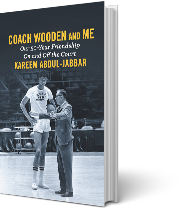 A book cover for Coach Wooden and Me: Our 50-Year Friendship on and off the Court