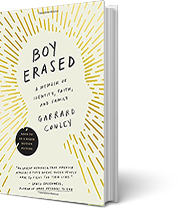 A book cover for Boy, Erased: A Memoir of Identity, Faith, and Family