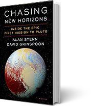 A book cover for Chasing New Horizons: Inside the Epic First Mission to Pluto