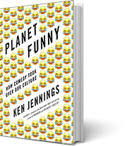 A book cover for Planet Funny: How Comedy Took Over Our Culture