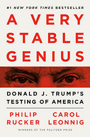 A book cover for A Very Stable Genius: Donald J. Trump’s Testing of America