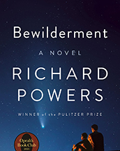 A book cover for Bewilderment