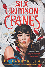 A book cover for Six Crimson Cranes