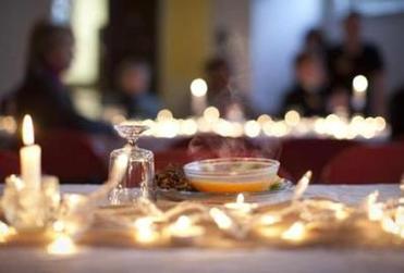 In the church’s cheery basement, strung with white lights, they shared Communion and a potluck supper, praying and singing and telling stories into the evening.