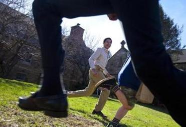 On the last Easter in the old church, children race around the church lawn searching for Easter eggs.