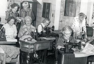 The church ran many ministries, such as this ladies sewing circle.