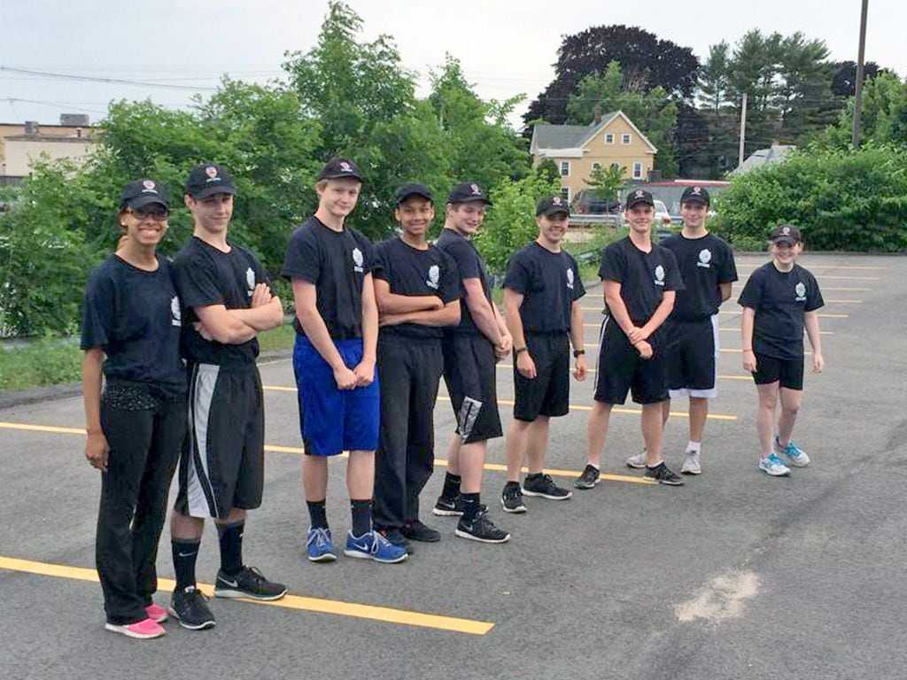 In 2014, Sandra Birchmore (far right) and her fellow Stoughton Police Explorers. 