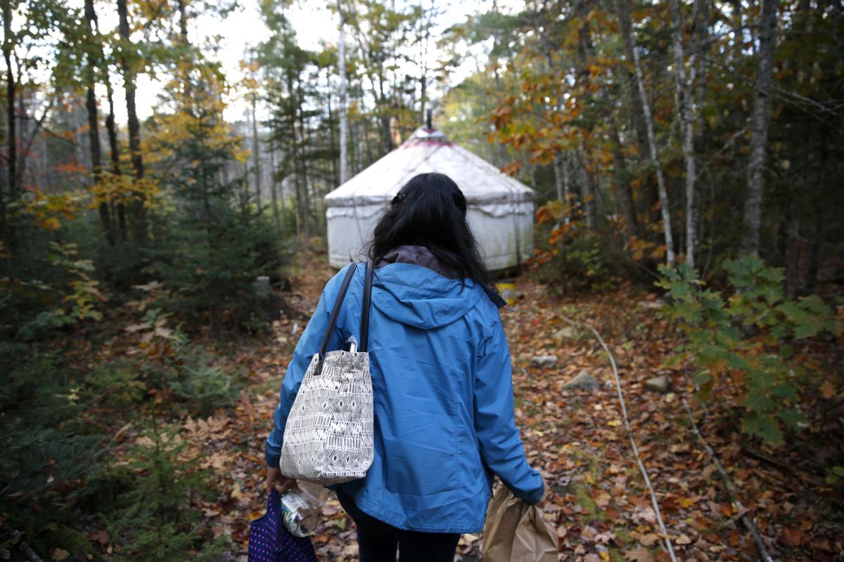 Singh returned to her yurt as she arrived home from school.