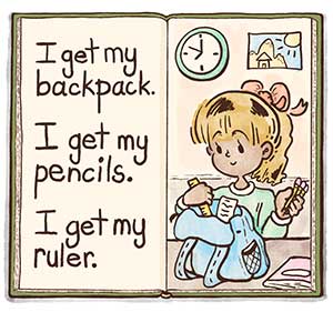 An illustration of a child's reading book