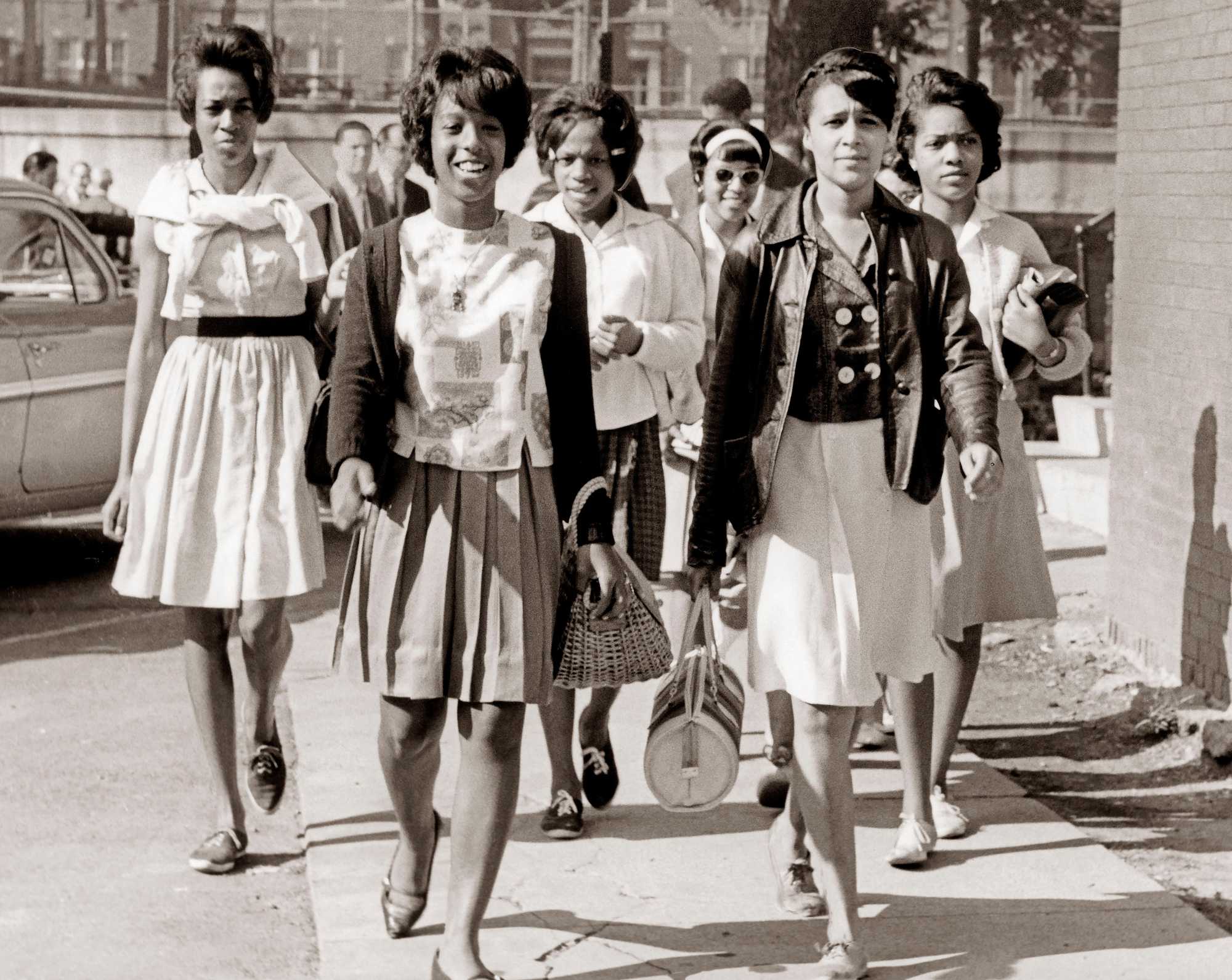 A group of students headed for St. Mark’s Center during a boycott of schools over the issue of segregation on June 18, 1963. (Robert Backoff/Globe Staff)

