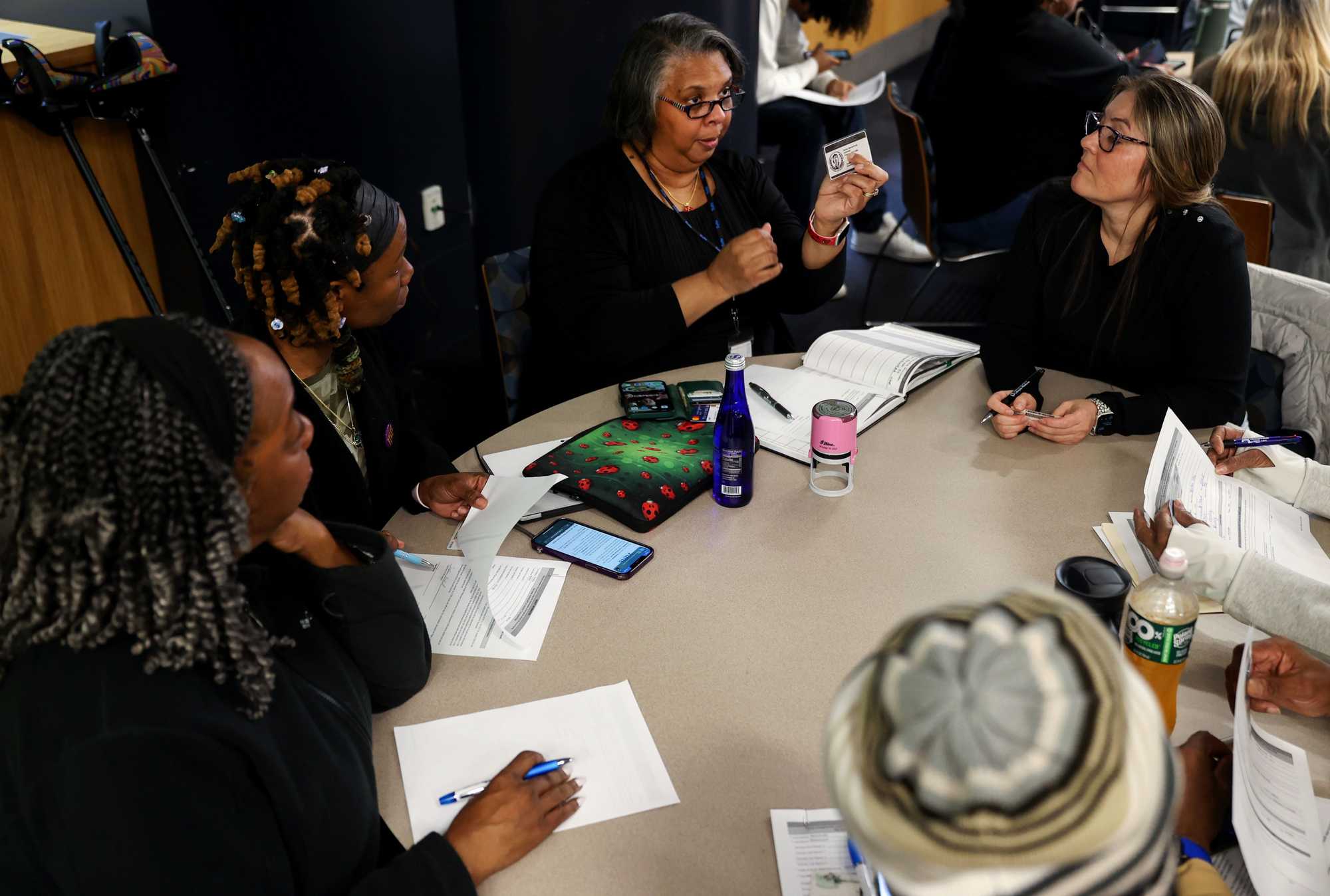 Denise Garrow-Pruitt is a part-time instructor at Tufts Medical School in Boston and a professor at MassBay Community College. (Jonathan Wiggs /Globe Staff) 