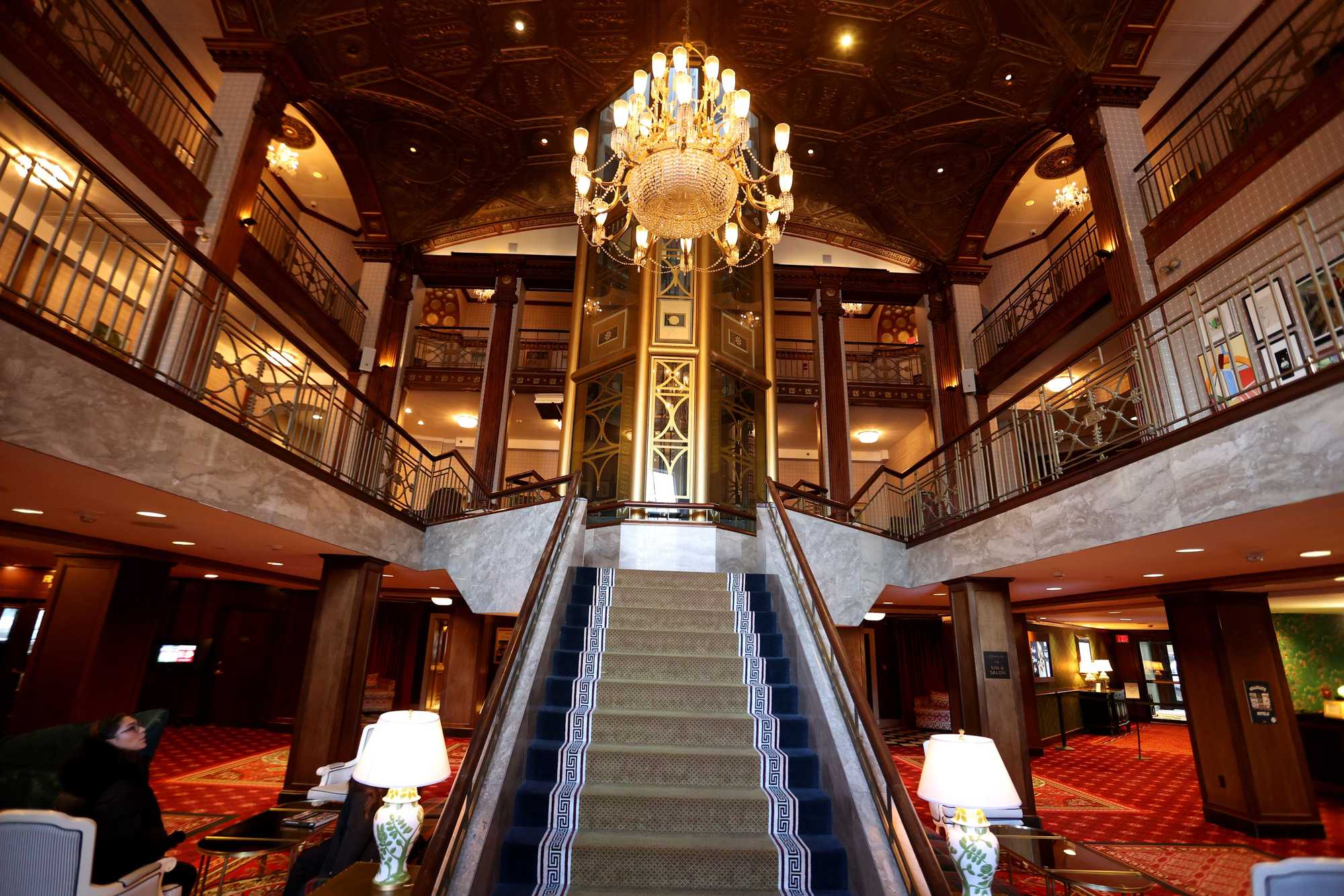 Graduate Hotel in Providence, which was previously named the Biltmore Hotel. The Biltmore was listed in the Green Book, which was a travel guide for Black Americans during the time of  Jim Crowe . A view of elevator at top. 