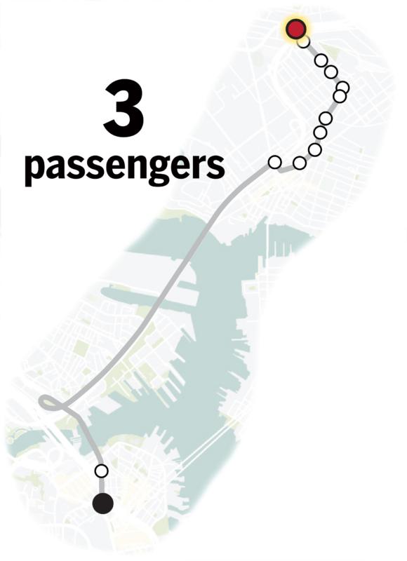 An illustrative map of the route taken by the 111 bus