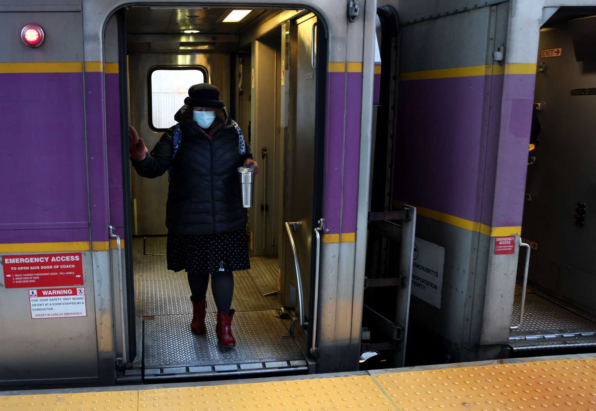 Marilyn Rabinovitz got off of the Commuter Rail as it arrived at Ruggles. 