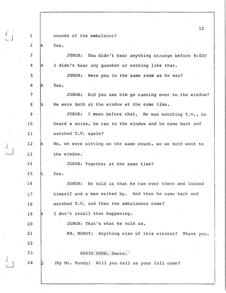 David Wood Grand Jury Testimony, page 1. (Boston Globe)