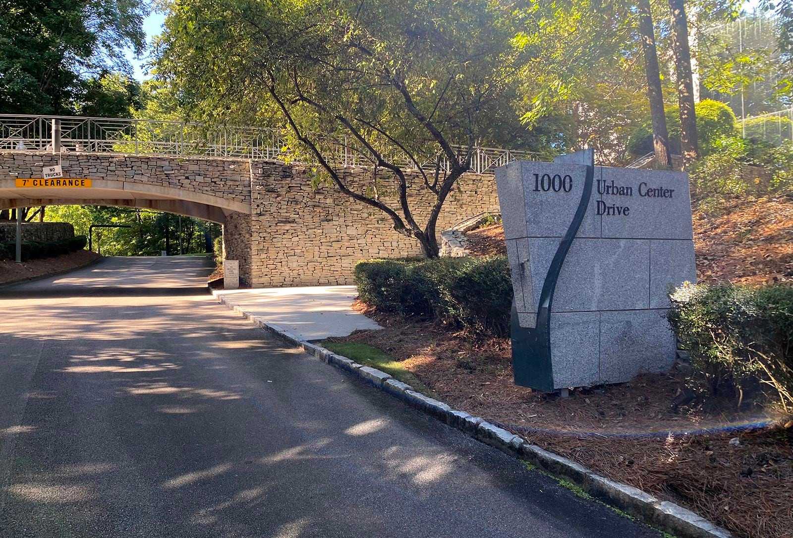 The entrance to Medical Properties Trust's current headquarters in the Birmingham suburb of Vestavia Hills, Ala., about a mile away from the 54-acre site where the company's $150 million future home is under construction.