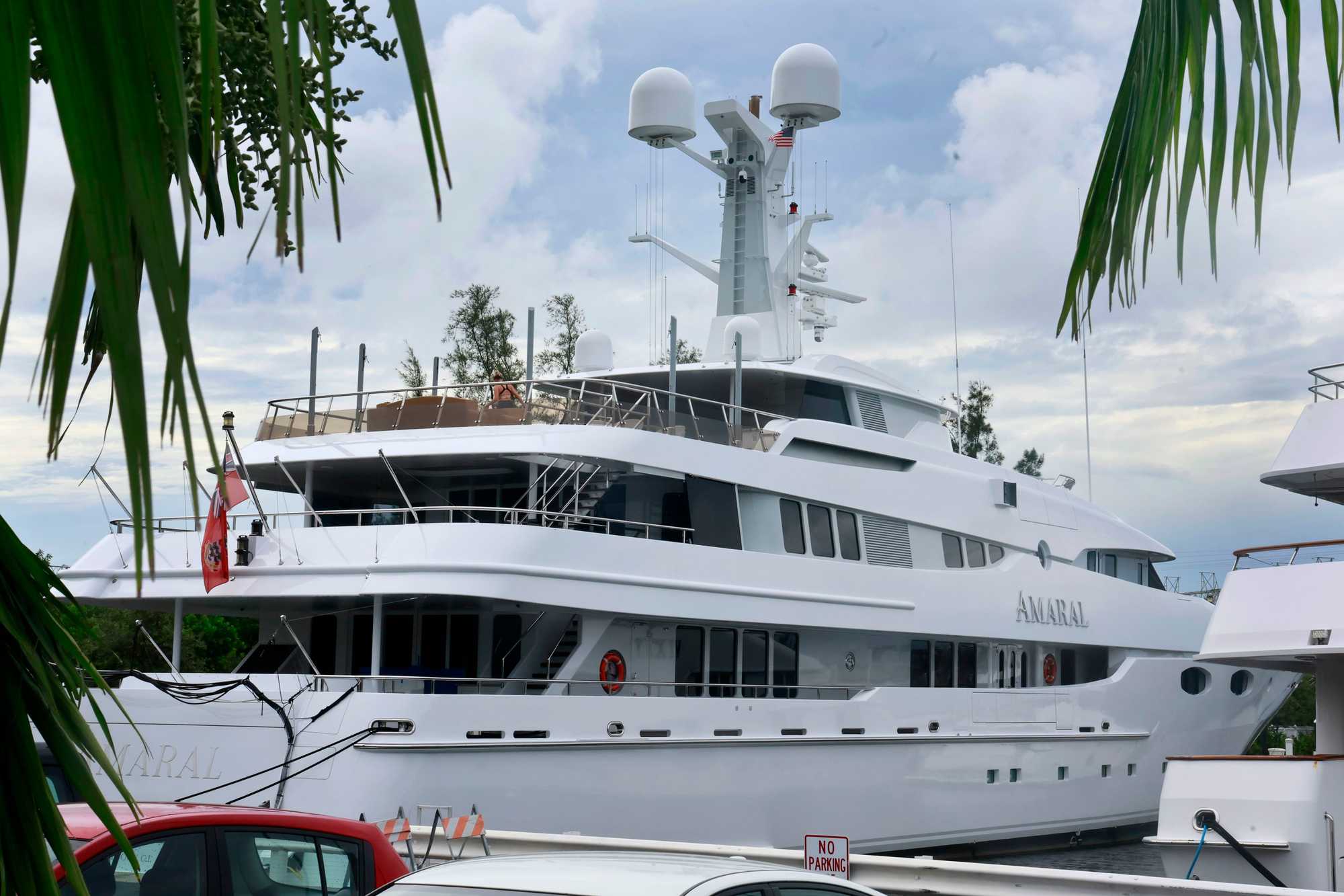 Dr. Ralph de la Torre's yacht, Amaral, was docked at the Seahaven Marina in Dania Beach, Fla., on Aug. 29, 2024. 