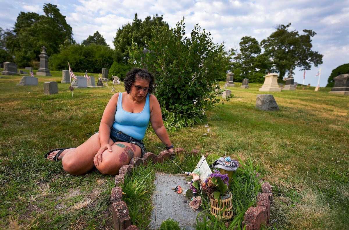 Concetta McCarthy visited the gravesite of her beloved cousin, Gilberto Melendez-Brancaccio, on July 17 in Mt. Wollaston Cemetery in Quincy. Gilberto died at age 31 at Carney Hospital. She was like a sister to Gilberto growing up in Quincy.