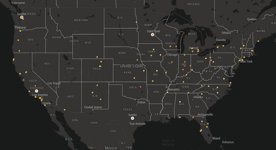 Image of car rammings map