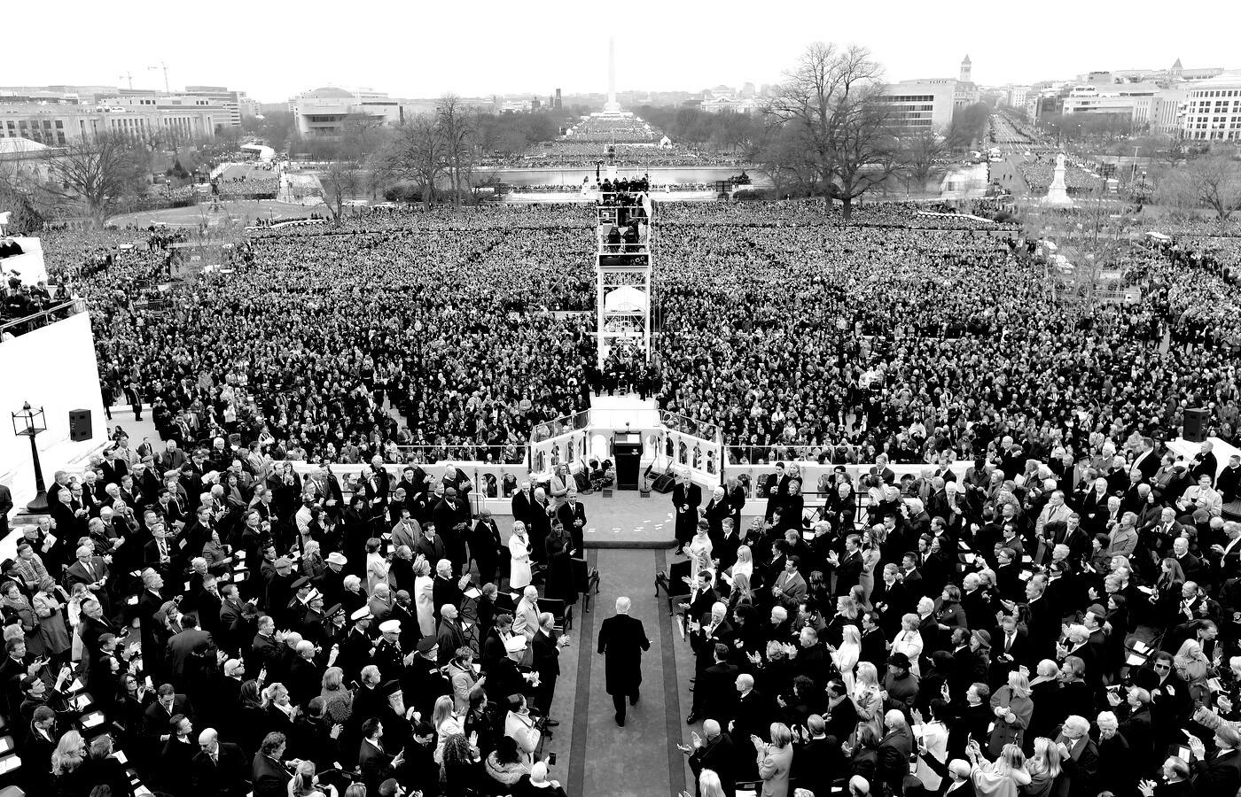 From the moment that Donald Trump took office, he began to profit personally from holding the office of the presidency. Here, President-elect Trump arrives to be sworn in as the 45th President of the United States in Washington Jan. 20, 2017.