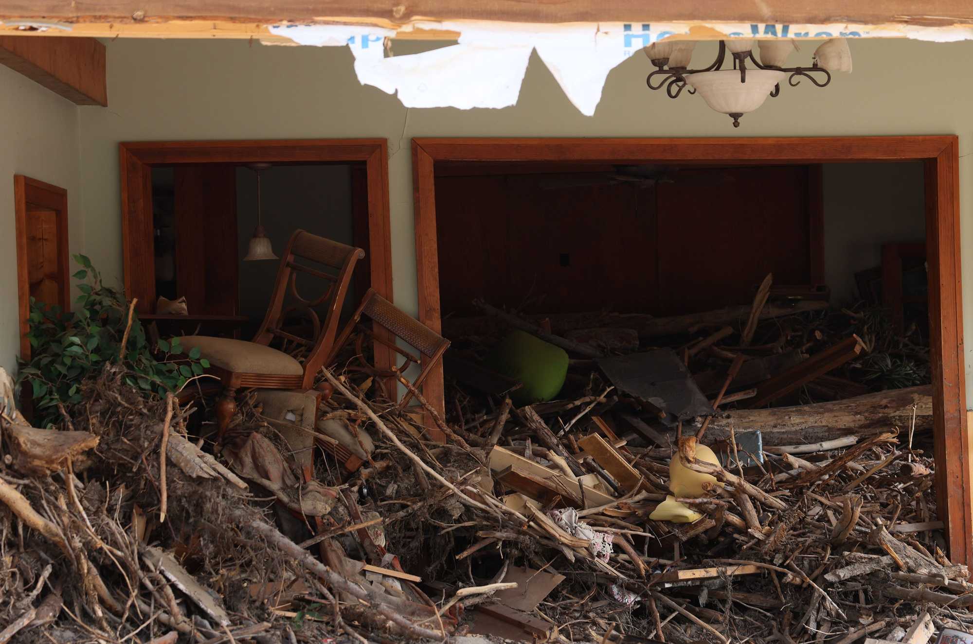 Flooding left debris inside some buildings in Red Lodge. 