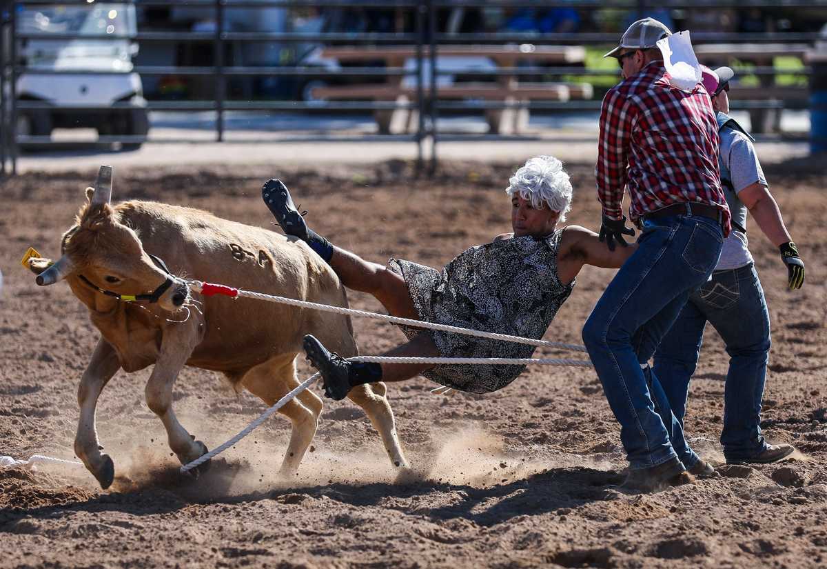 Contestants participated in The Wild Drag Race at the Nevada Gay Rodeo Association’s BigHorn Rodeo in September. 