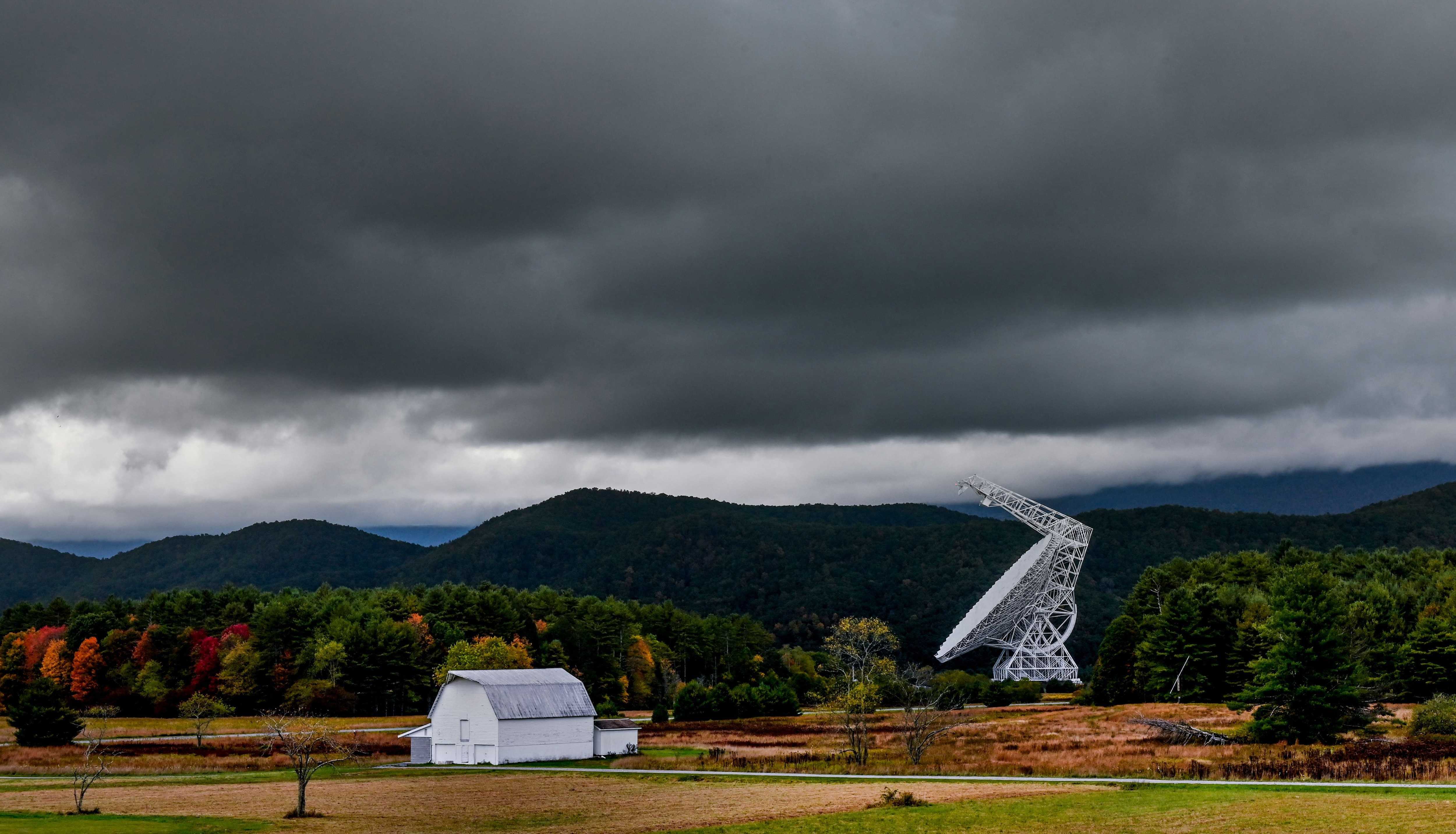 The Green Bank Telescope at the Green Bank Observatory in West Virginia is wider than two football fields and taller than the Statue of Liberty.