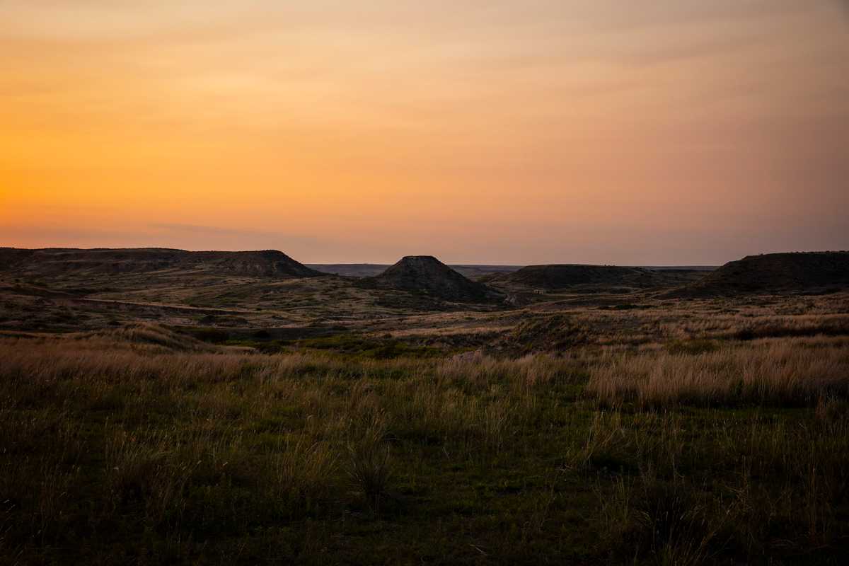 The sun sets over Roberts County, Texas. 