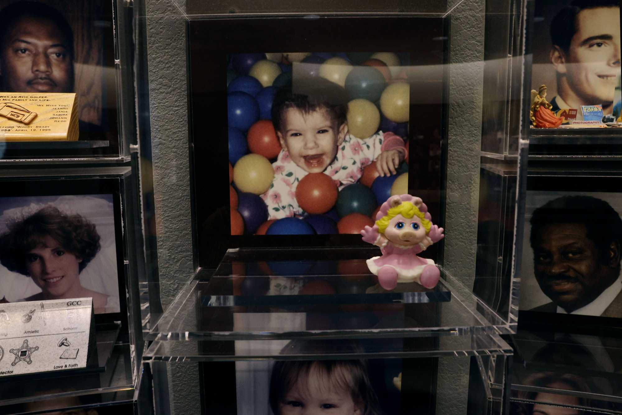 A picture of Baylee Almon hangs in the memorial's Gallery of Honor. Baylee had turned 1 the day before the bombing. 