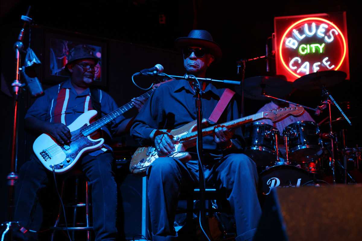 Earl ”The Pearl” Banks played at the Blues City Cafe on Beale Street in Memphis. Banks said he’s been playing for 58 years. 