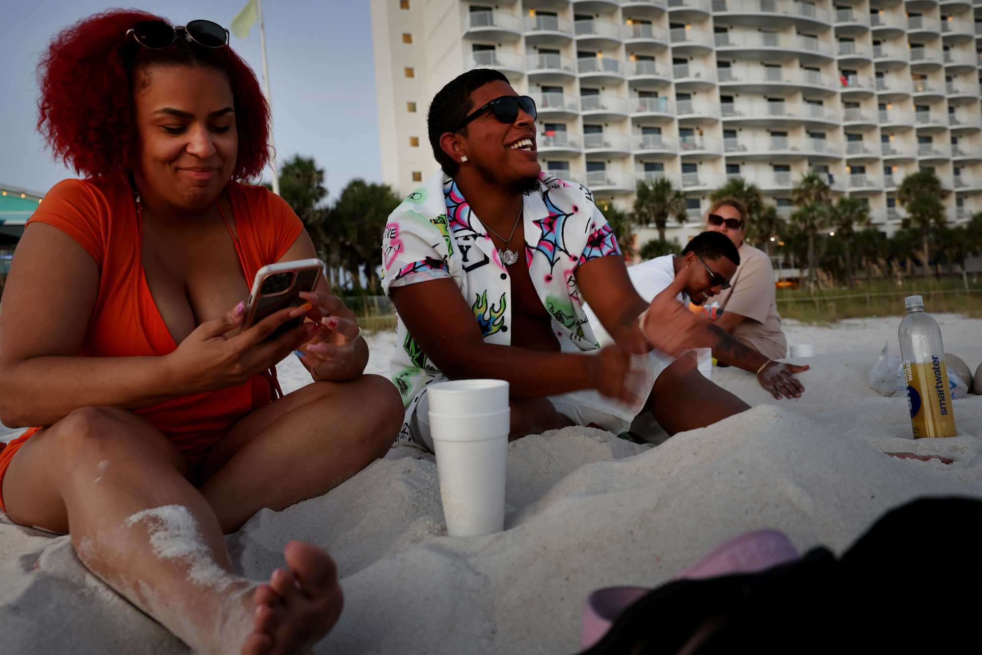 Stephanie Pimentel, Arturo Hernandez, Bryan Banks, and Jenice Hernandez enjoyed time on the beach while vacationing in Panama City Beach.
