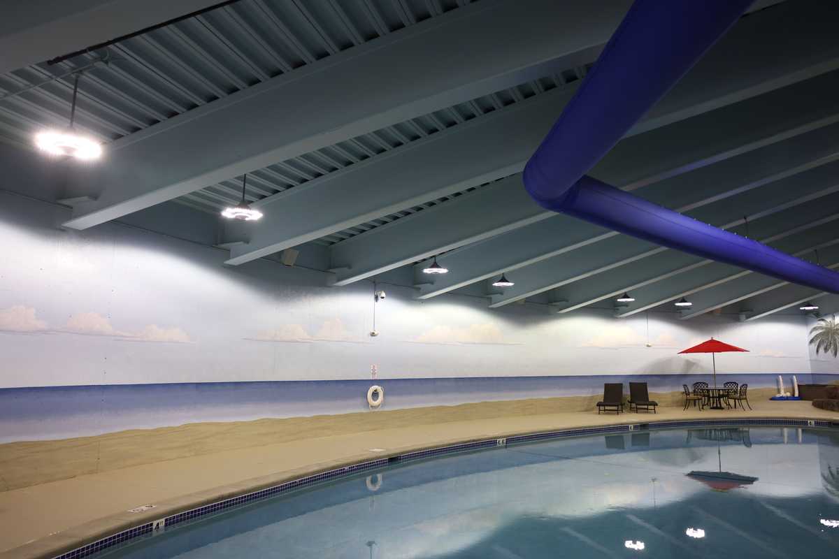 A saltwater pool is among the Survival Condo's amenities.
