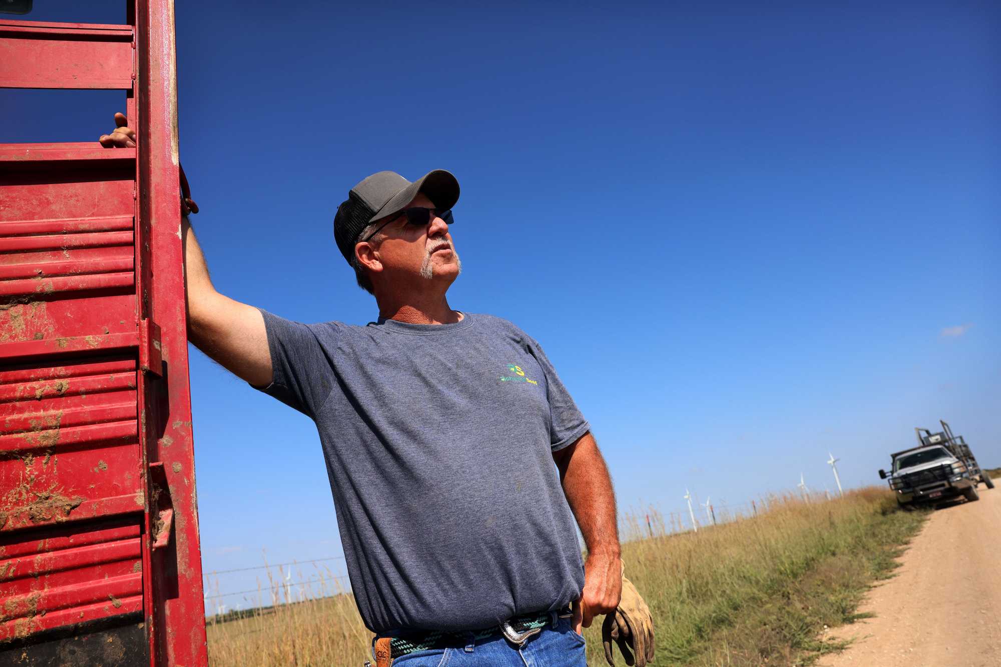 Jim Neis explained the particulars of breeding livestock on the Kansas prairie.