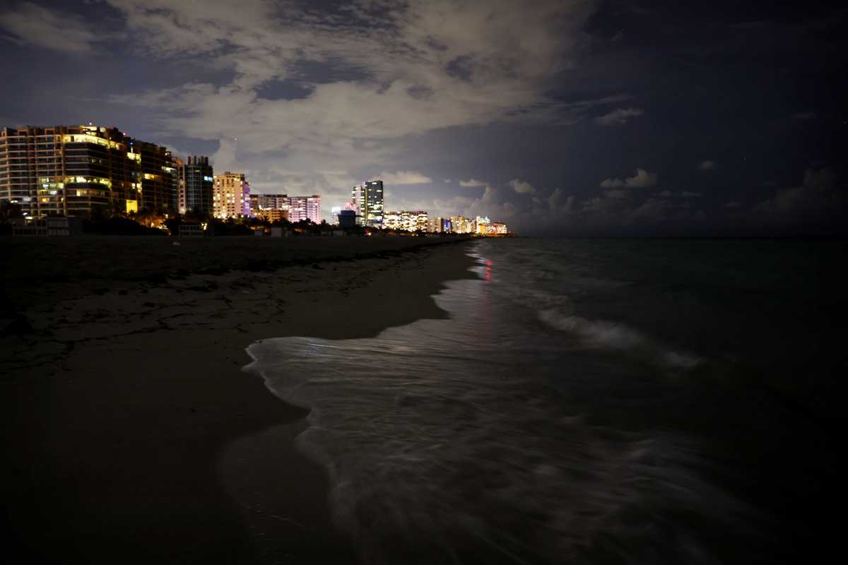 The South Beach shoreline in Miami Beach, Fla., on Sept. 20.
