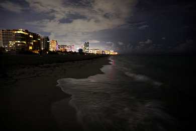 The South Beach shoreline in Miami Beach, Fla. 