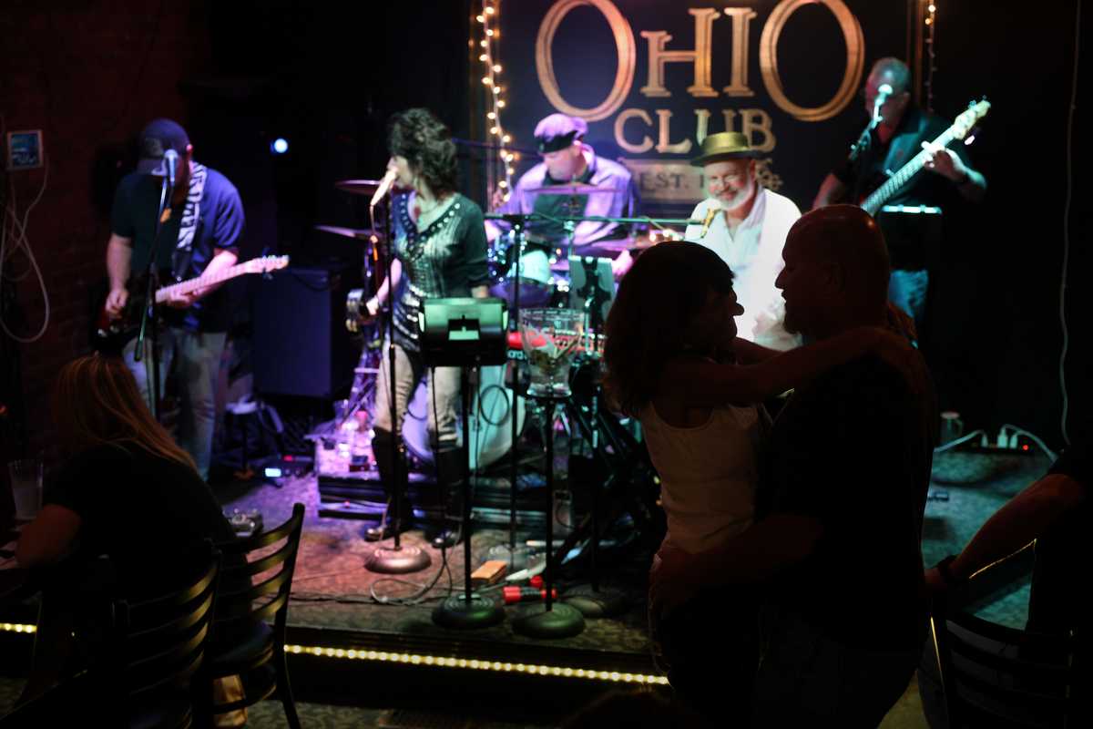Visitors danced during a set by The Ohio Club Players.