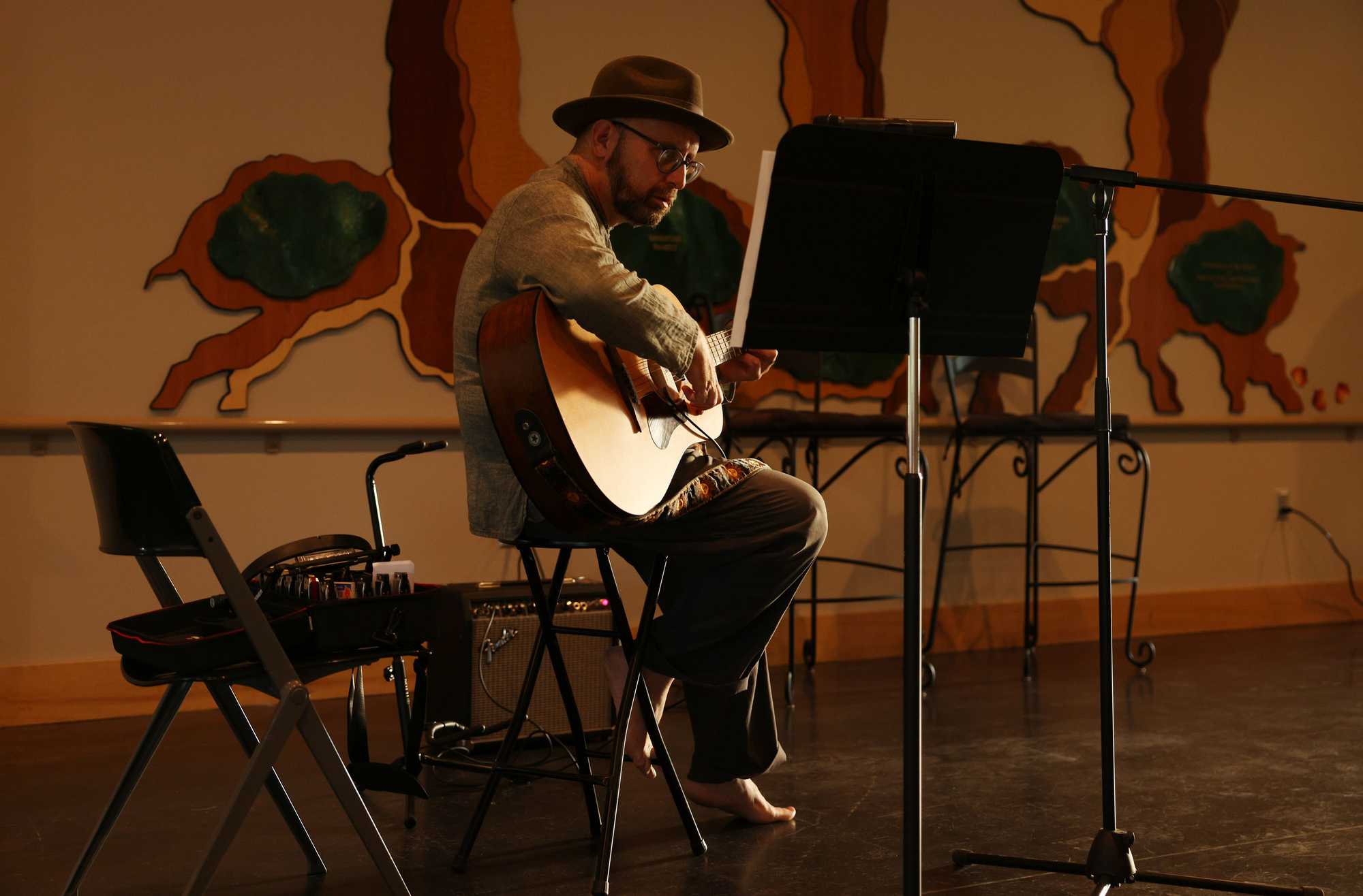 Rabbi Dan Fink performed during a night of poetry and music held to honor the memory of the late Supreme Court Justice Ruth Bader Ginsburg.