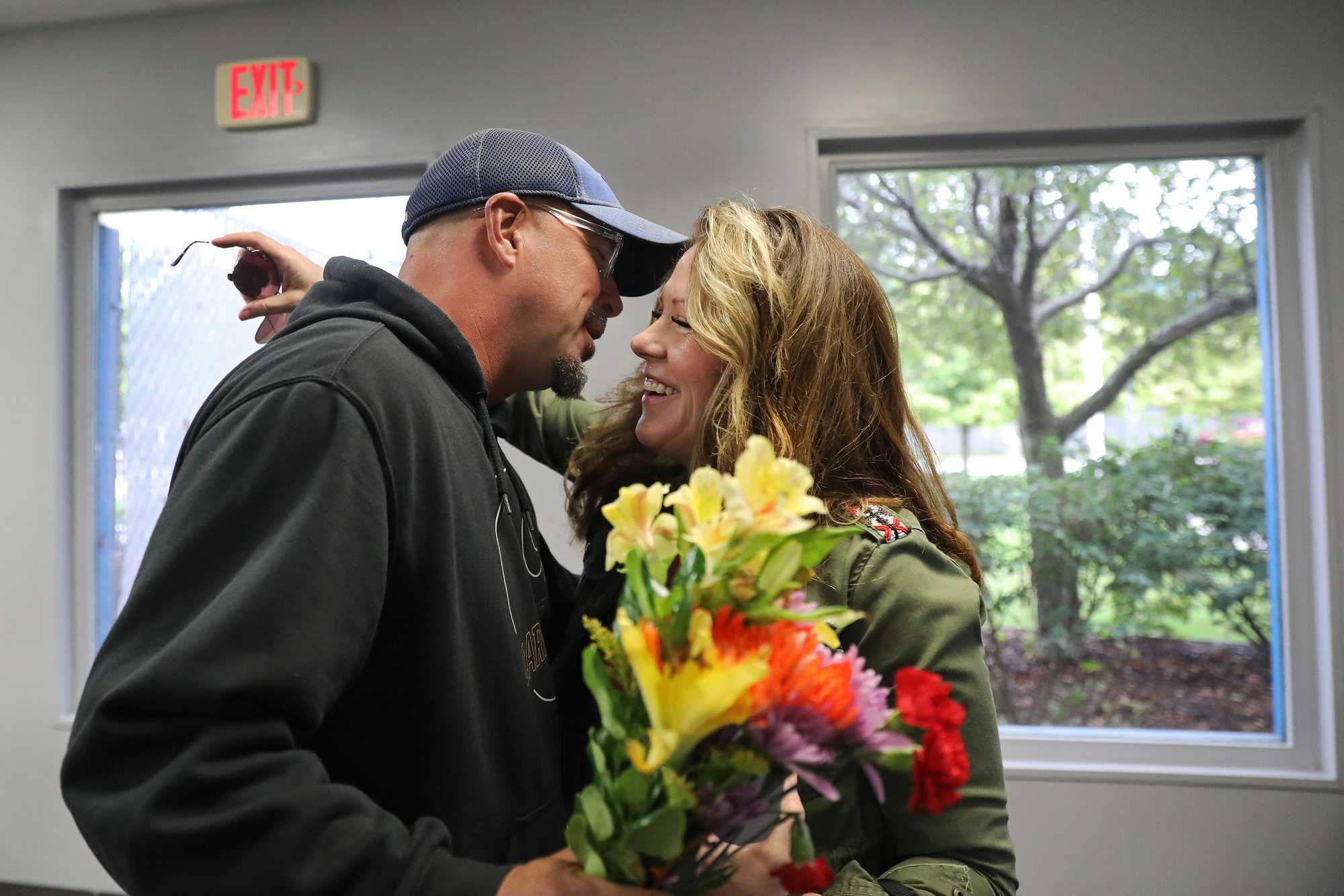 After reuniting in the terminal, Jeremy and Melissa reboarded the ferry so they could make it to an afternoon Brewers game on the other side of the lake.