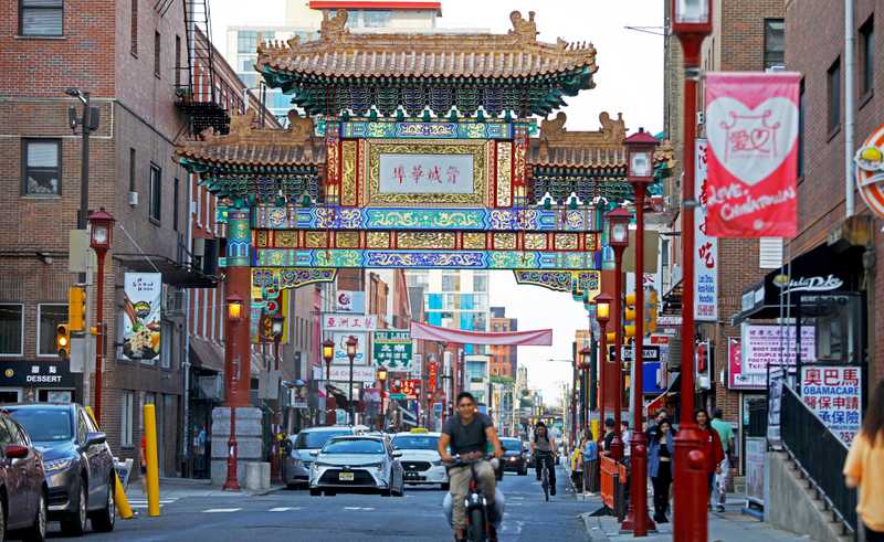 The Chinatown Friendship Gate welcomed people to this economic and cultural hub. Mooncakes are sought out in bakeries in Philadelphia’s Chinatown.