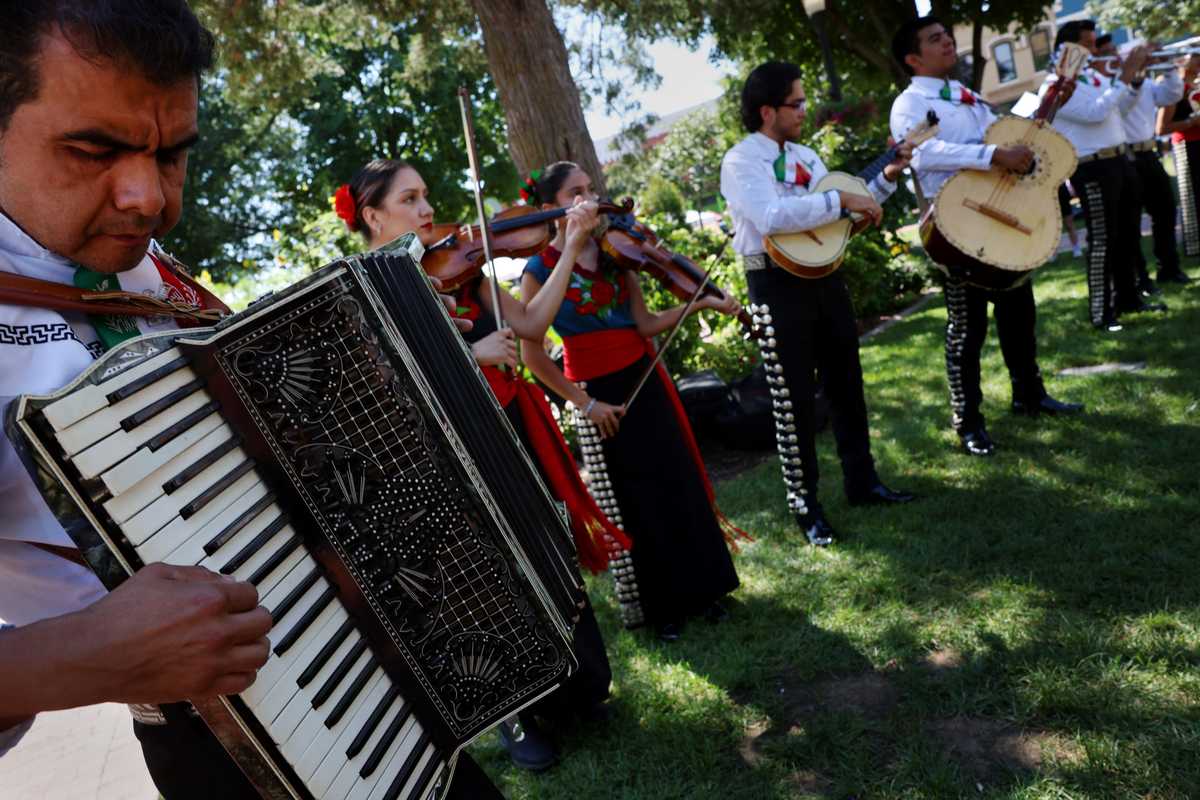 Mariachi Esencia entertained the crowd during the Bentonville Farmers Market On the Square.
