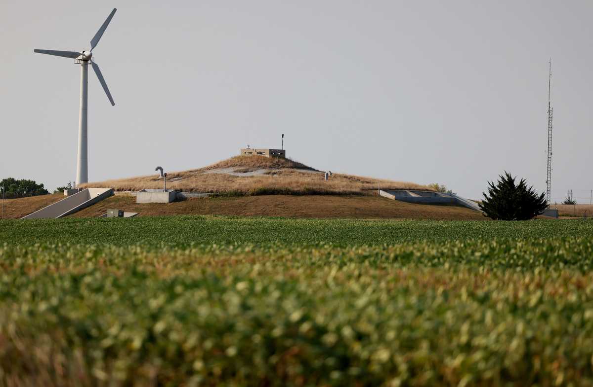 The silo, which is surrounded by fields, was originally built in the 1950s to store and launch nuclear warheads.